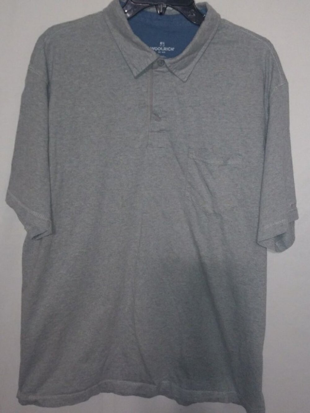 Woolrich XXL Mens Short Sleeved Polo Shirt in Gray